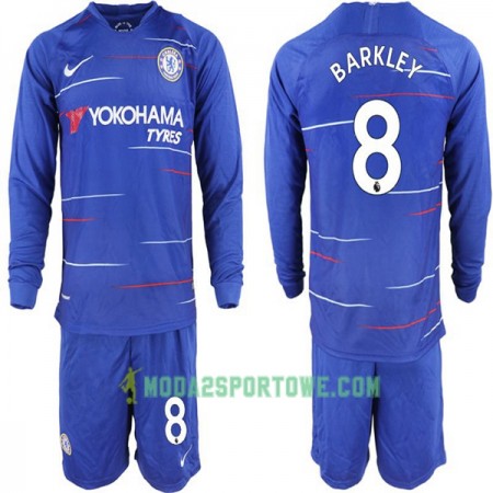 Koszulka Chelsea Ross Barkley 8 Dziecięcy Domowe Stroje Piłkarskie 2018-2019 Długi Rękaw